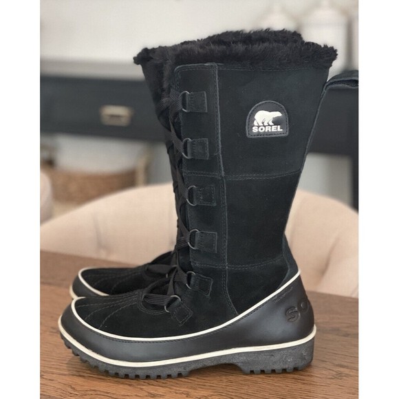 Sorel Tivoli High Li Black Suede Winter Boots Women’s 8 Waterproof Fleece Lining - Picture 2 of 9